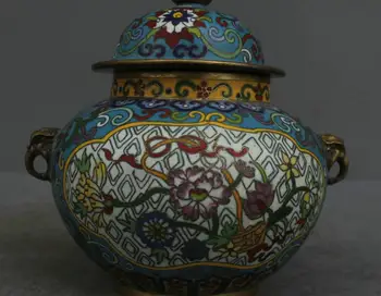 

8 China Bronze Cloisonne Incense Lotus Censer