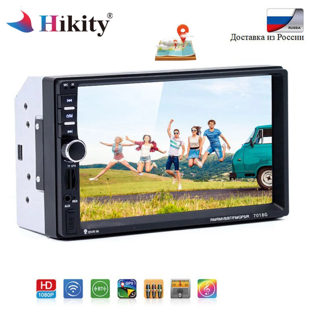

Hikity 2 Din 7" HD Car Multimedia Player Touch Screen Car Radio Audio Stereo Bluetooth Auto radio Player With Rear View Camera