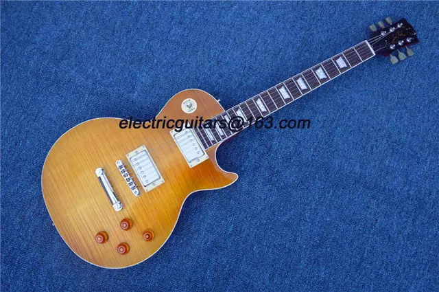 Cheap New arrival top quality1959 R9 Vos les custom paul Tiger Flame Maple top LP Electric Guitar Tobaccoburst color Free Shipping