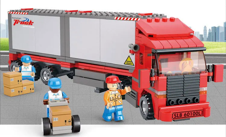 

Model building kits compatible with lego city Trucks car 3D blocks Educational model building toys hobbies for children