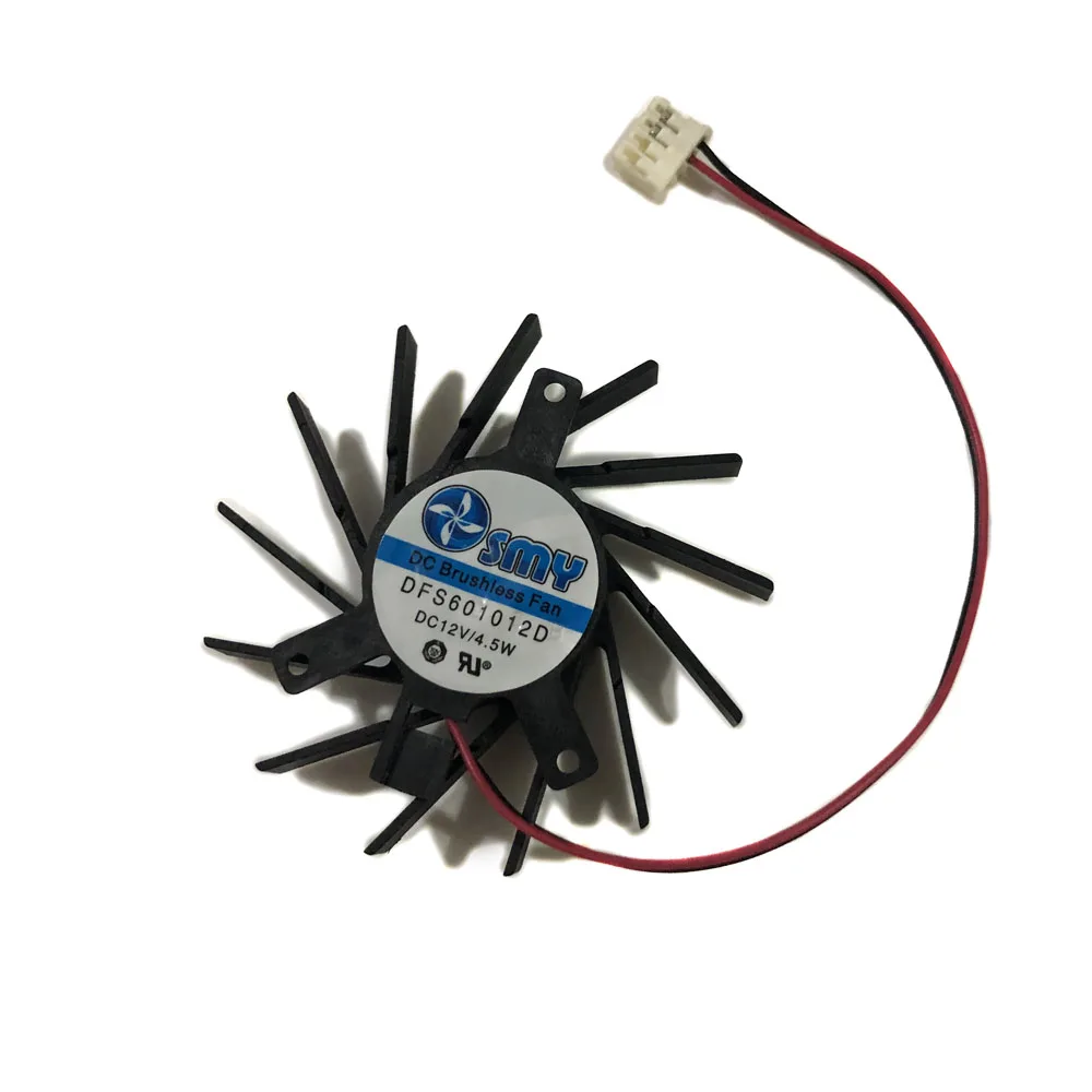 

5510 DFS601012D DC12V 4.5W 5.5CM 55MM 4pin Plug 2wire Black and Blue SMY Cooler Fan For Video Graphics Card Cooling