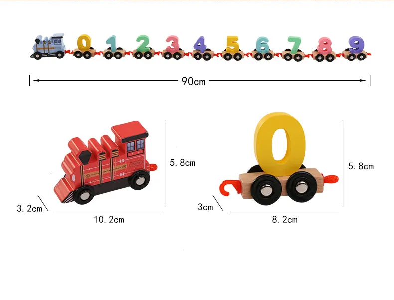 Цифровой поезд Деревянный Алфавит числа образования детей Building Block игрушечные лошадки железной дороги инструменты игрушечные лошадки для детей