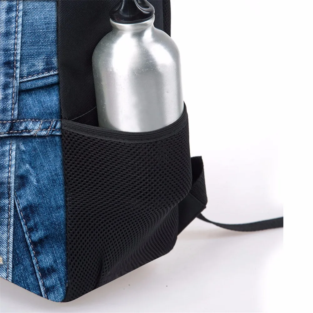 Coloranimal милый питомец Мопс Печатный Детский школьные рюкзаки для девочек 3D черный джинсовый рюкзак детский Кот книжный мешок студентов Mochila
