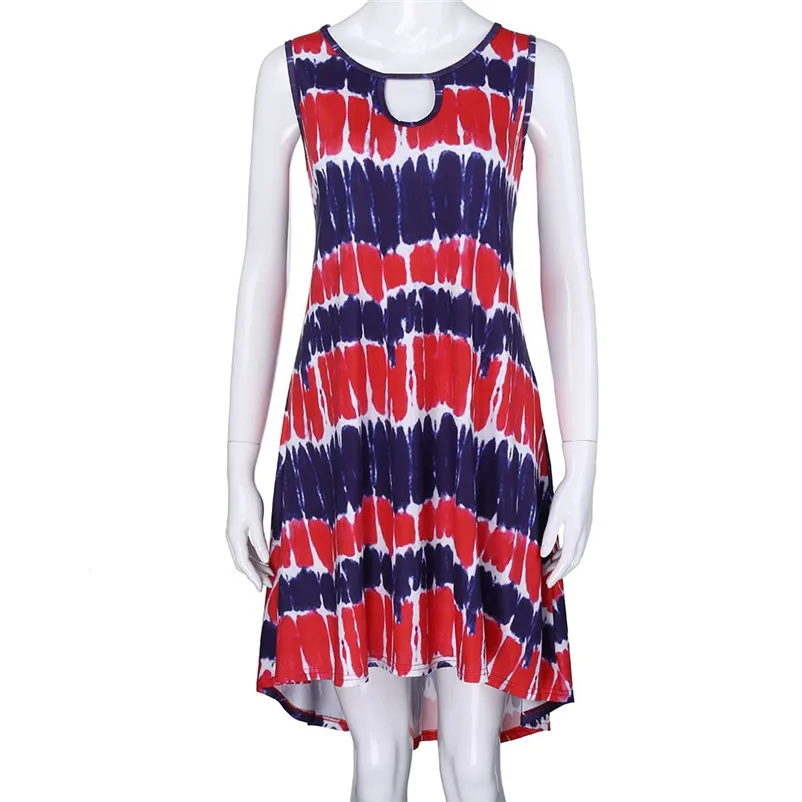 HOT sell Dress summer beach dress Loose Women's Casual Sleeveless Print Spin Me Round Floral Tank Shift Midi Dress robe J07#N (7)