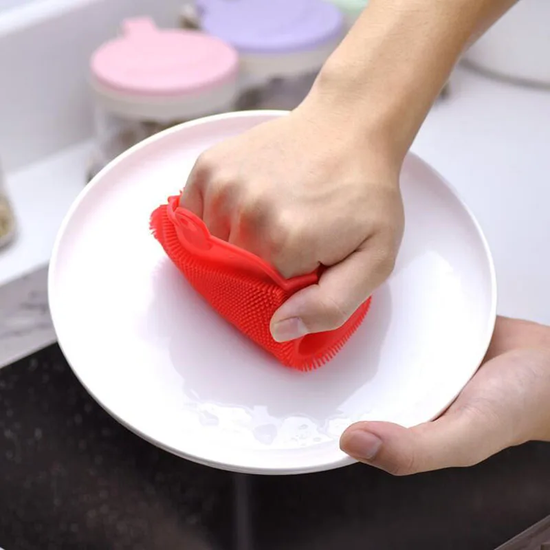 Silicone Dish Washing Brush Repeatable Sweeping Brush kitchen Dish Food Pot Multi-function Washing Brush 6 Colors (4)