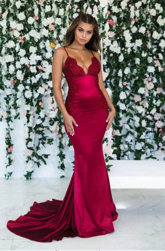 spaghetti strap evening dress