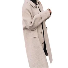 Модные куртки осенне-зимние кашемировые однобортные женские шерстяные пальто для девочек X955