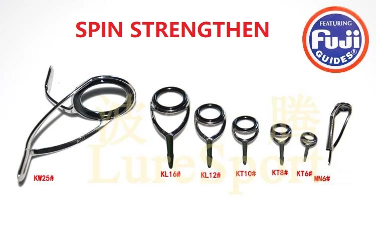 Topo e Guia Pólo de Pesca Luresport Fuji Conjunto Mnat Klag Ktag Kwag 7 pc - Setspin Haste Construção Componente Reparação Faça Você Mesmo Acessório 9 Luresport fuji topo e guia conjunto mnat