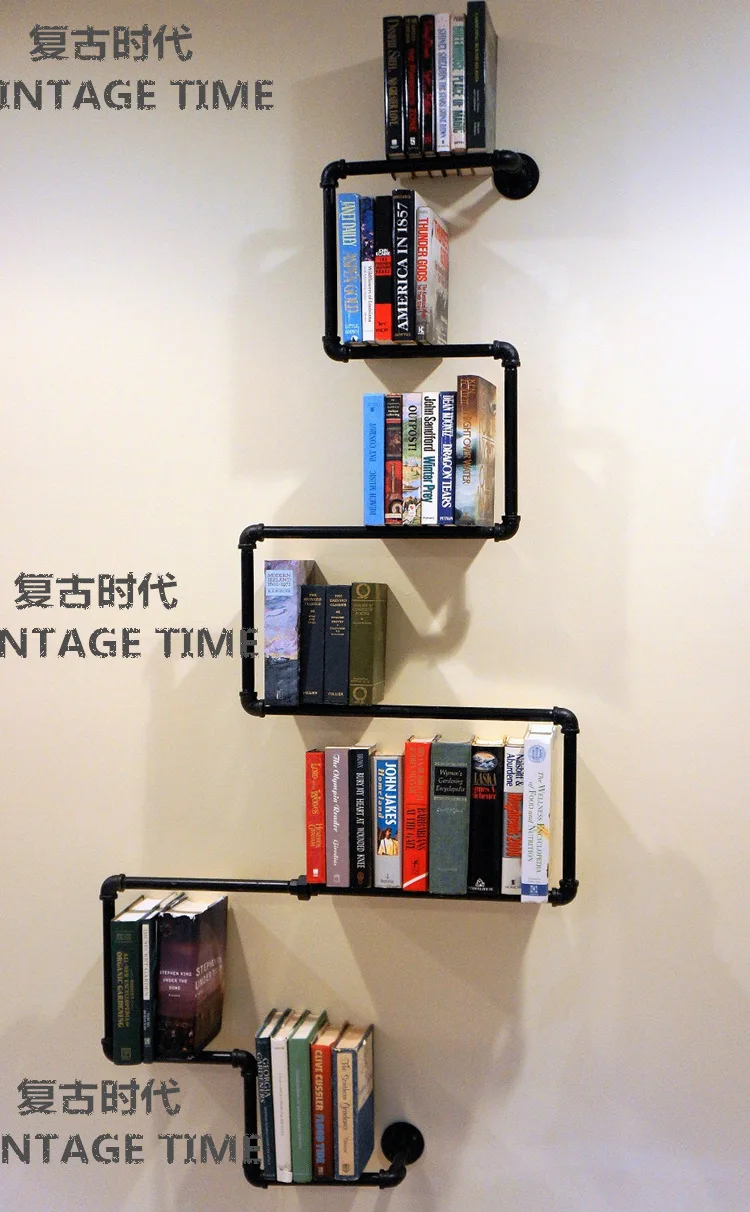 Online Shop American Industrial Style Water Pipes Bookshelf To Do