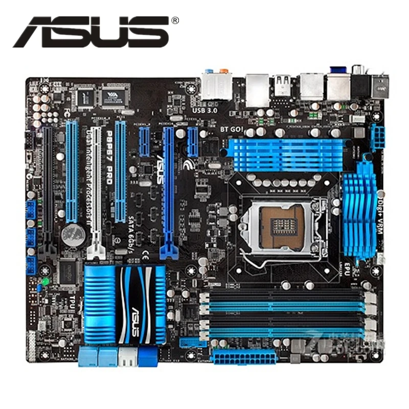 Материнская плата ASUS P8P67 Pro LGA 1155 P8 P67Pro 22 нм с разъемом ATX DDR3 USB3.0 32 ГБ, материнская плата для настольного компьютера и ПК