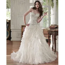 Custom Made Noiva Champagne Tulle Applique Beading Wedding Dress Vestido De Casamento