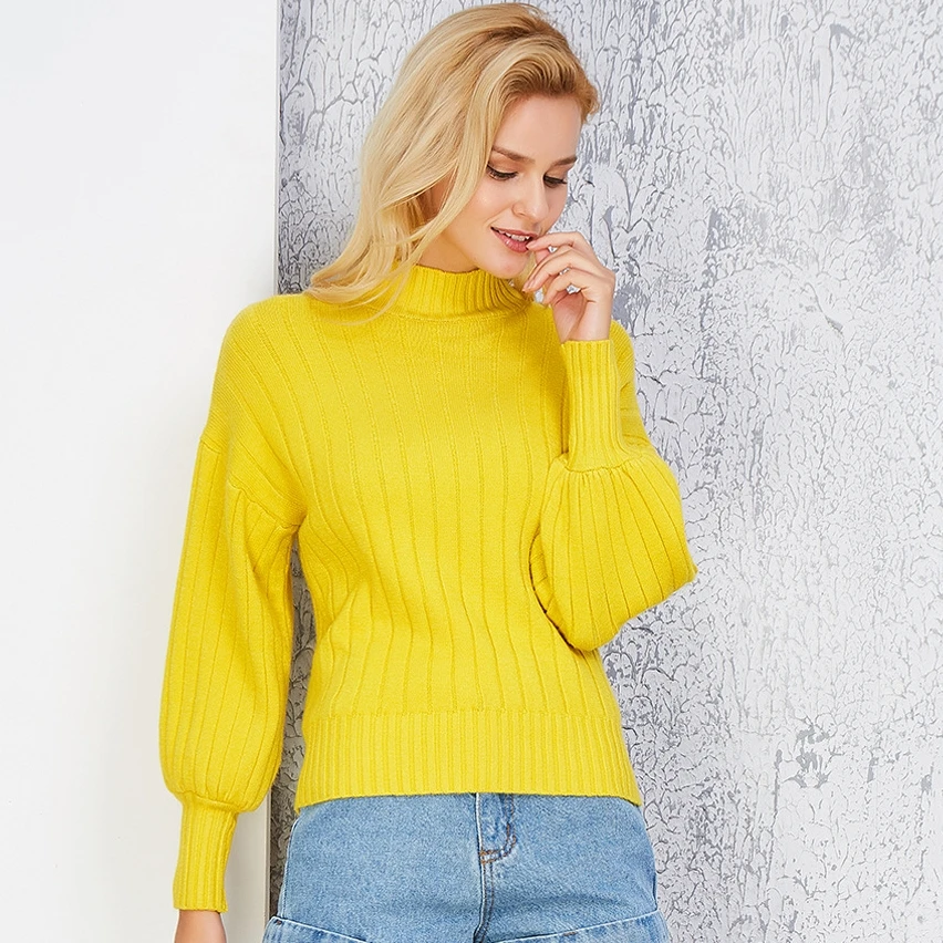 

Turtleneck Solid Sweater Coat Women Pullovers Loose Jumper Knitting Sueter Mujer Autumn Winter Clothes Women Pull Femme C80205