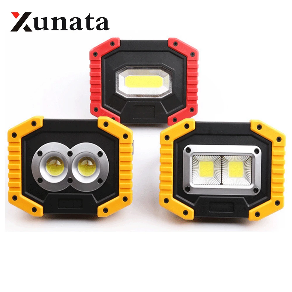 

1PC 30W COB Led Floodlight Portable Waterproof Work Light Rechargeable Aluminum Spotlight LED Latern Hunting Camping Outdoor