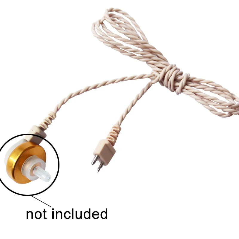 

1pcs Hearing Aids Standard 2pin Cord Soft Twist Shape Single/Double Ear Earphone Cable Wire For Body Aids Beige/Black Color