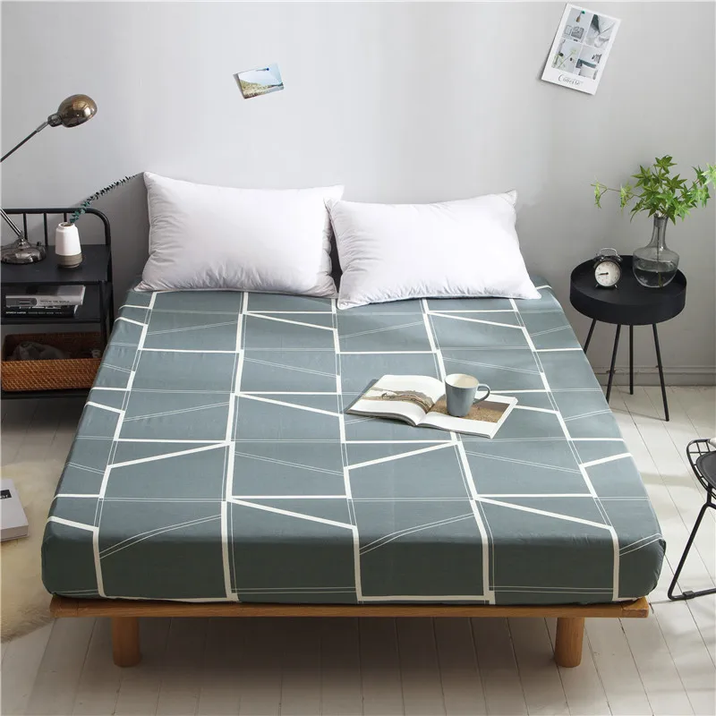 

European Bed linings Cotton plaid Bed mattress 1.8 meters bed cover 360° all inclusive fitted sheet custom made Bed mattress