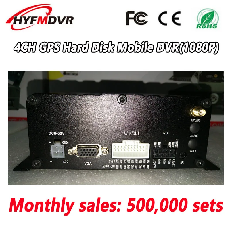 GPS трек Локальное воспроизведение видео хост мониторинга AHD1080P 4CH Мобильный