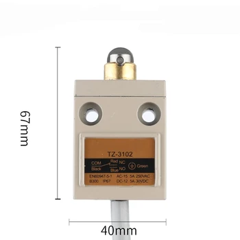 

sealed Limit switch NONC 250VAC 30VDC metal roller wheel momentary travel switch IP67 waterproof TZ-3102 wire cable high quality