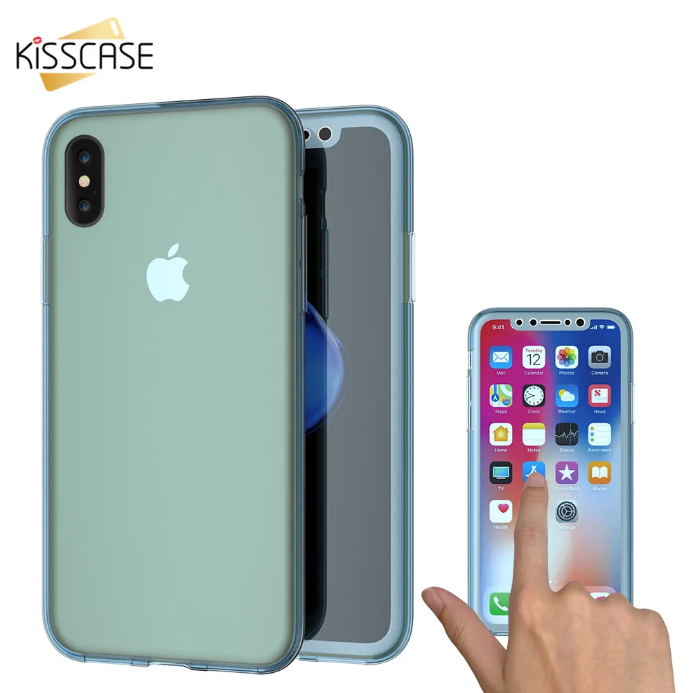 KISSCASE 360 Full Cover Case For iPhone X 7 8 6 6S Plus Clear Ultra-thin Soft TPU Phone 5 5S SE 4S Silicon |