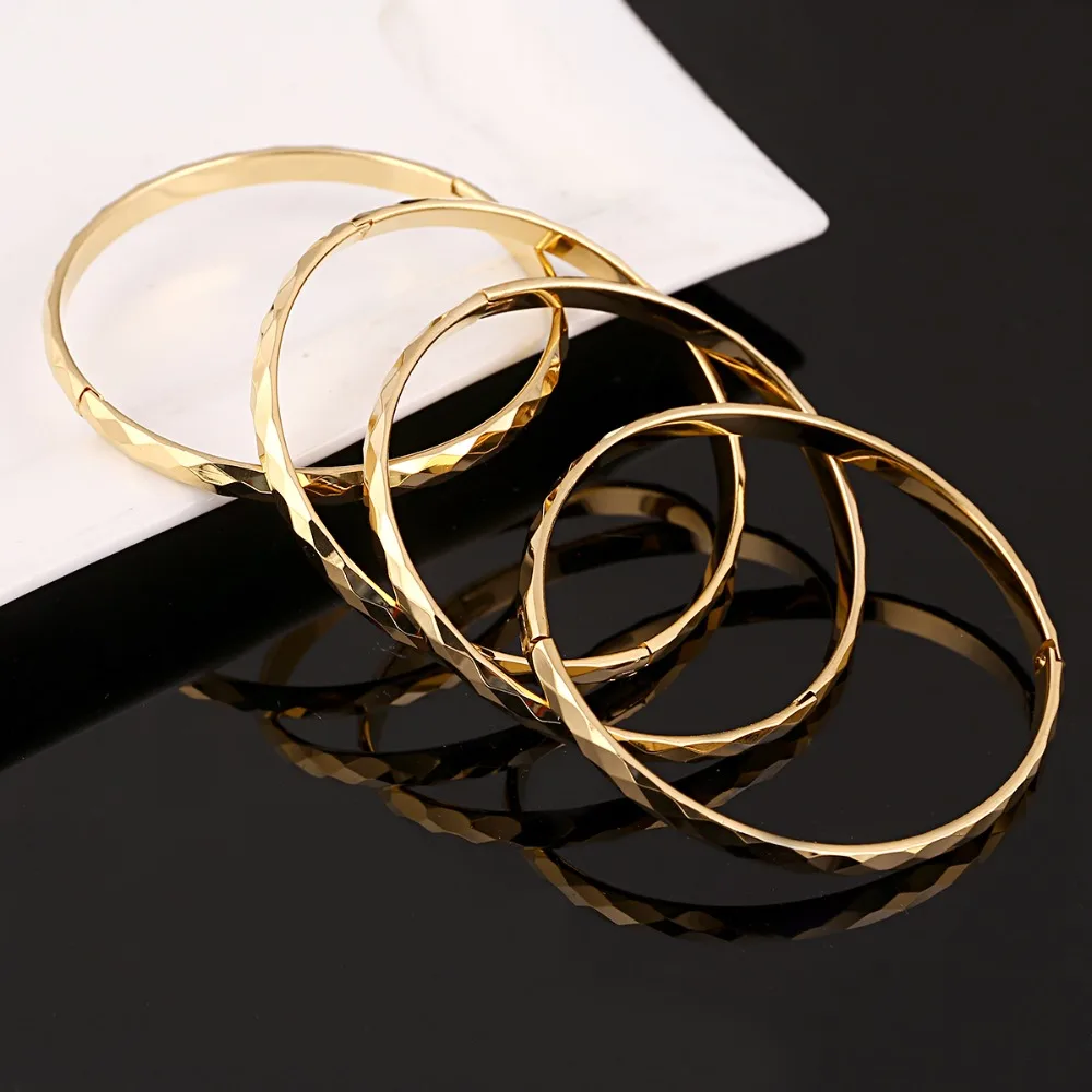 4 шт., украшения из эфира, золотые браслеты, ювелирные изделия из золота из Дубаи, браслеты для африканских браслетов и браслетов для женщин, подарки