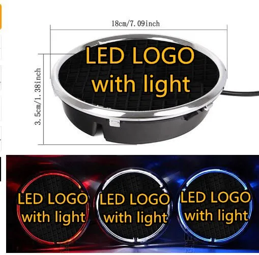 

eOsuns Illuminated Car LED Front Grille Logo Light for Mercedes Benz W205 2013-2015 Year 18cm7.09inch Emblem Badge Light Blue R