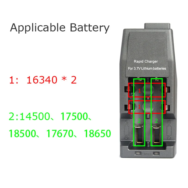 Kingwei 1 шт. Универсальный Батарея Зарядное устройство 18650 18500 16340,14500 17670 17500 4.2 В ЕС США Батарея Зарядное устройство