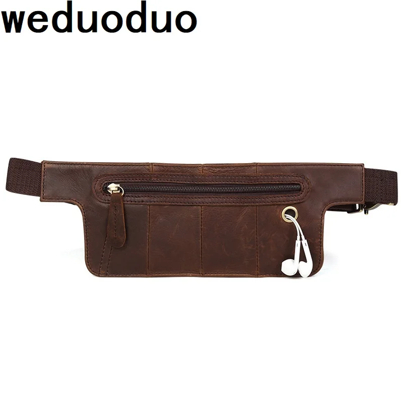 Мужская поясная сумка Weduoduo из натуральной кожи многофункциональные поясные