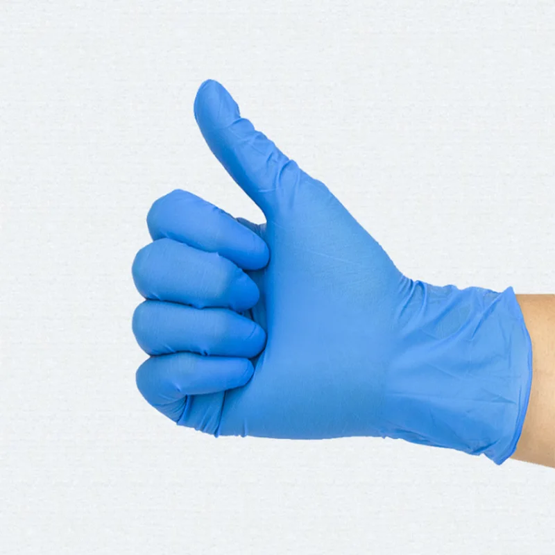 2018 100 Pcs/Set Disposable Blue Non slip Nitrile Latex Home Use Hair