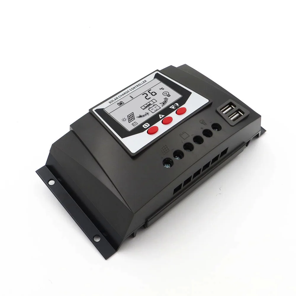 

Charger Regulators 30AMPS 30A PWM Solar Charger controller 12V 24V Auto Backlight LiFePO4 lithium Battery 3.2V 3.7V
