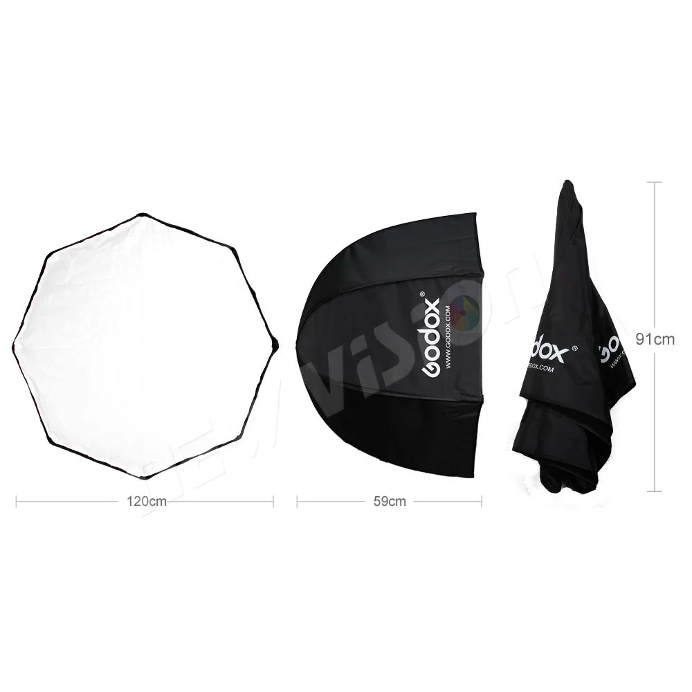 Godox 120 см/47in портативный зонтик восьмиугольник софтбокс Brolly отражатель для вспышки Speedlight