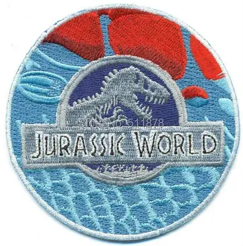 

3.5" JURASSIC WORLD ROUND Movie TV Series Fancy Dress Costume Embroidered iron on patches for clothing TRANSFER APPLIQUE