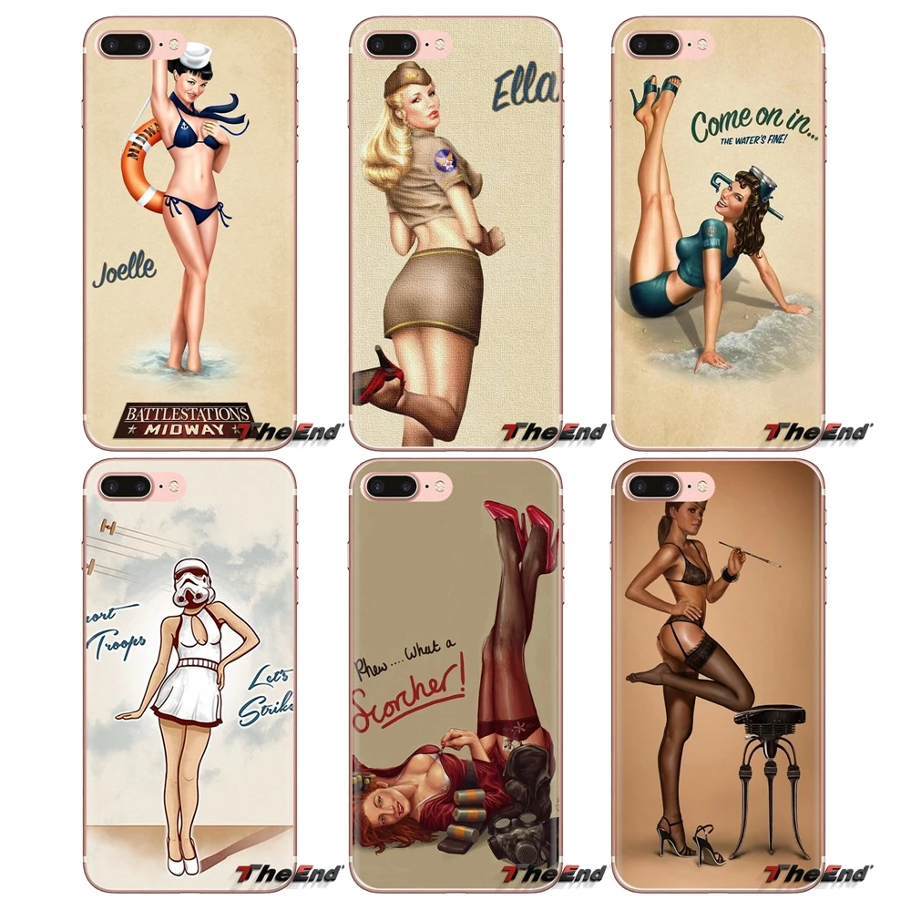 

For Xiaomi Redmi 4A S2 Note 3 3S 4 4X 5 Plus 6 7 6A Pro Pocophone F1 Transparent Soft Cases Covers pretty Pin Up Girl