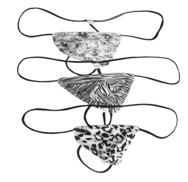 

Men's pouch thong panties adjustable size bags male sexy low-waist small thong print Camouflage leopard print