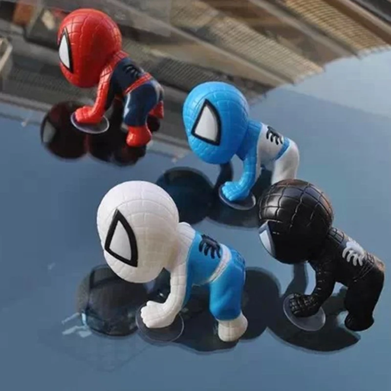 

Marvel Spiderman Set of 4pcs Mini Action Figures Dolls with Sucker for Car Decoration Gift