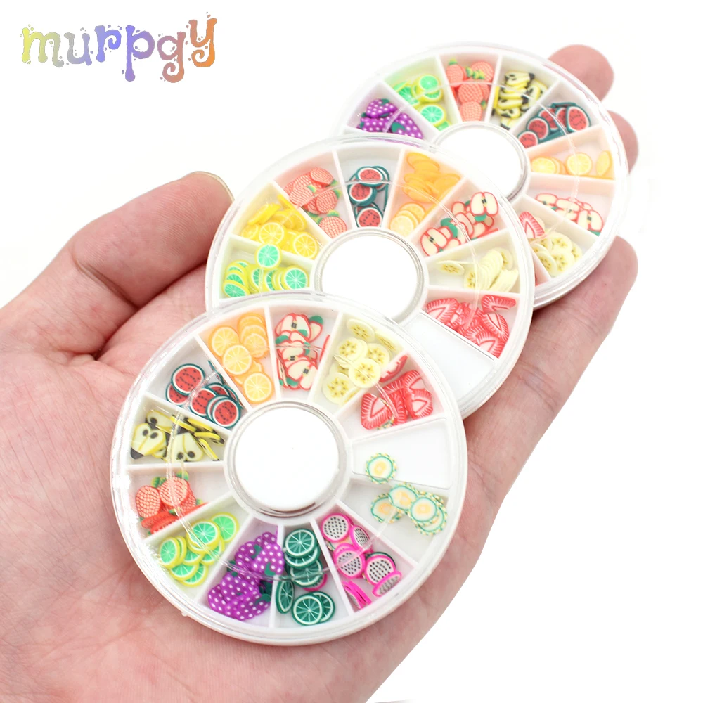 Home Obedient Fruit Fimo Slices Filler For Slime Supplies Slide Charms Kit Slime Polymer Clear Plasticine Mold Putty Clay Accessories Nail Art Large Assortment