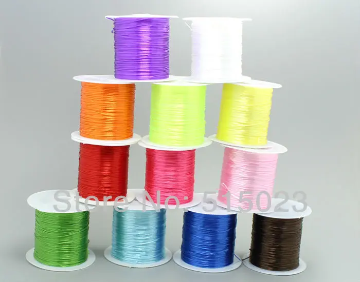 

DIY handmade Jewelry Accessory 65m long coloured Flat thread Elastic Rope Bead Rope ELASTIC THREAD crystal line elastane thread