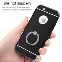 2016 Новый Роскошный мода Покрытие Кольцо Пряжки случай для Iphone 5/5S/5SE 4.0 дюйм(ов) 360 градусов полная защита для iphone 5/5s/5se случае