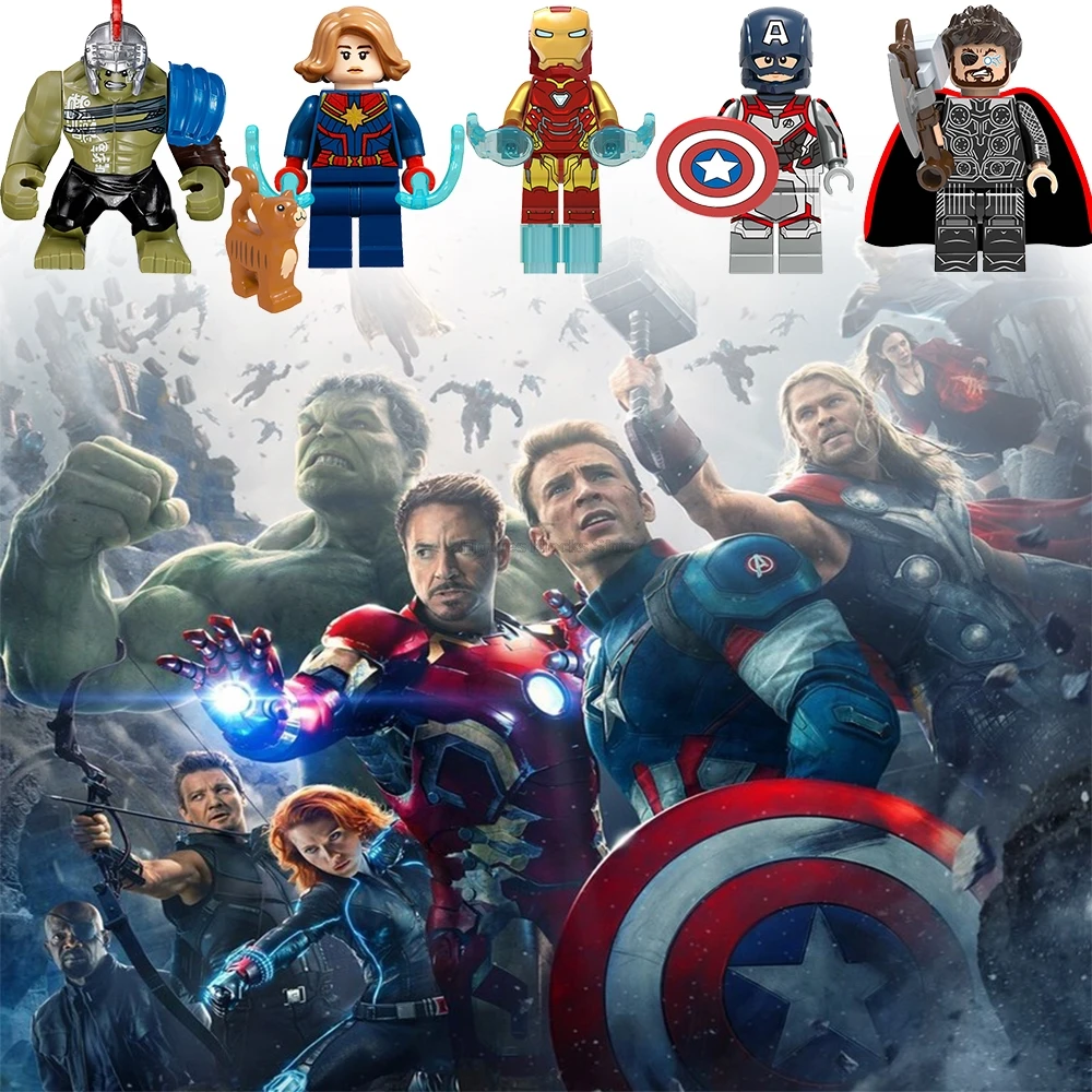 

Marvel Action Figures Iron Man Captain America Hulk Black widow Avengers Endgame Legoing Marvel Building Blocks Toy For Children