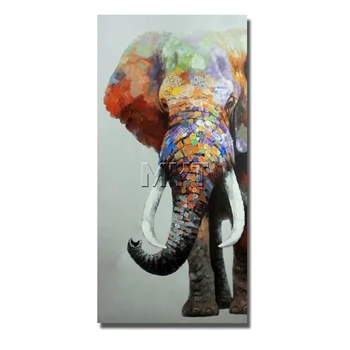 

Abstract Elephant Animal Pictures no Framed and With framed Oil Painting Canvas Palette Knife Painting Living Room Decor