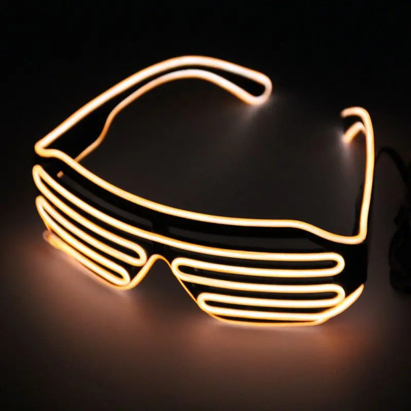 Светодиодный светящиеся очки EL Wire очки светящиеся вечерние принадлежности светильник ing новинка подарок яркий светильник Хэллоуин фестиваль вечерние украшения - Цвет: Оранжевый
