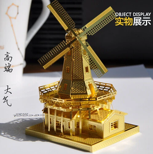 

3D DIY Metal puzzle Windmill build model for adult/kids kindergarten educational diy toys for children juguetes educativos
