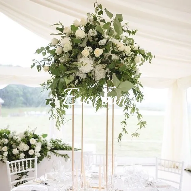 Wedding Flower Vase Metal Stand Gold White Black Wedding Flower Vase Metal Stand Gold White Black Column Table Centerpiece