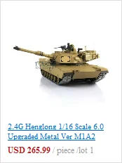 Henglong 1/16 снег 6,0 Abrams rc Танк 3918 360 револьверная отдача ствола металлический трек TH12973