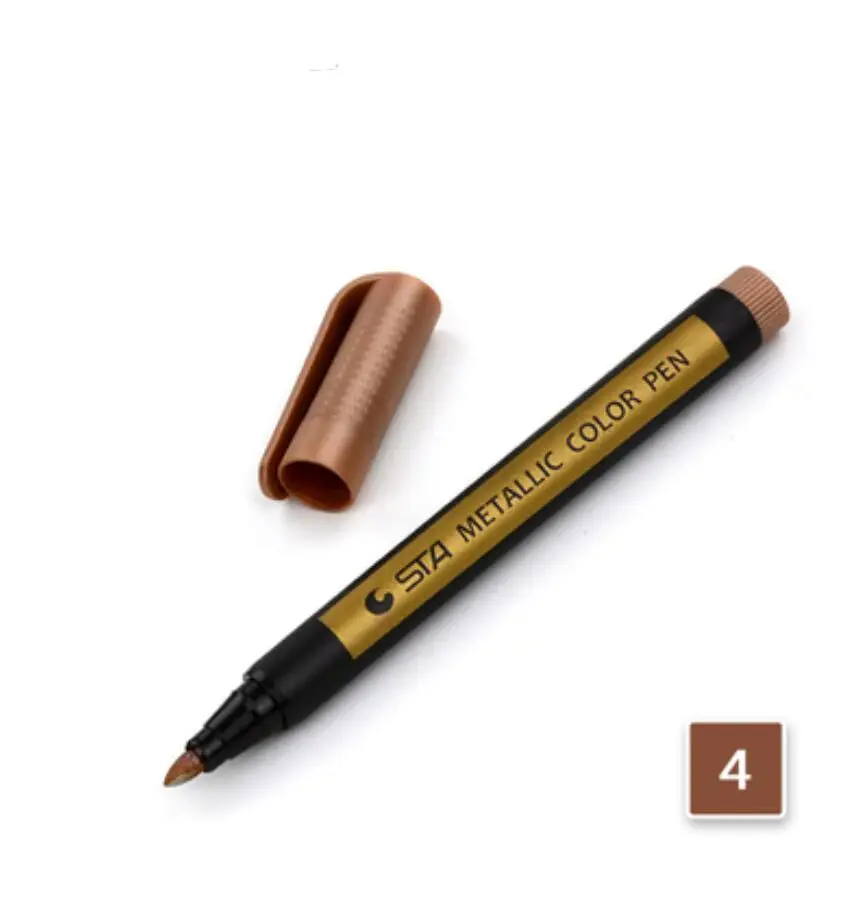 Новое поступление Металлическая Микрон ручка детальная маркировка цветной металлический маркер для альбома черная бумага Srawing Art - Цвет: brown