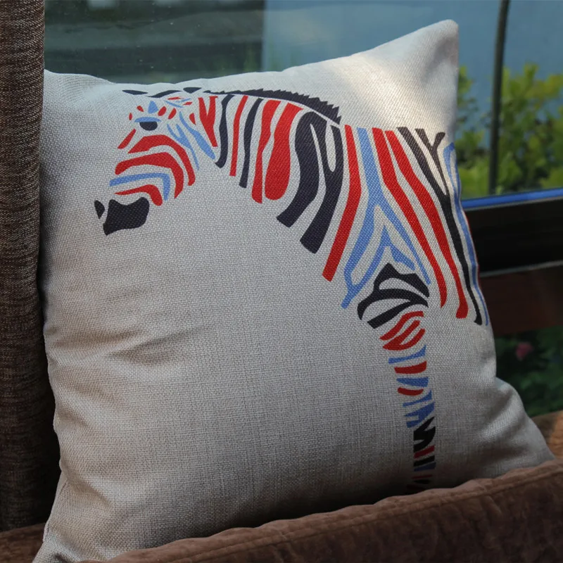 Valentine Pillow Covers Cartoon Horse Printed Cushin Cover Cotton Love Pillow Decorative Pillowcase For Sofa Cojin Personalizado