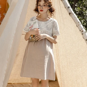 

Summer Big Size Maternity Nursing Nightdress For Pregnant Women Skirt Pregnancy Pajamas Breast Feeding Nightgown Dress Tracksuit