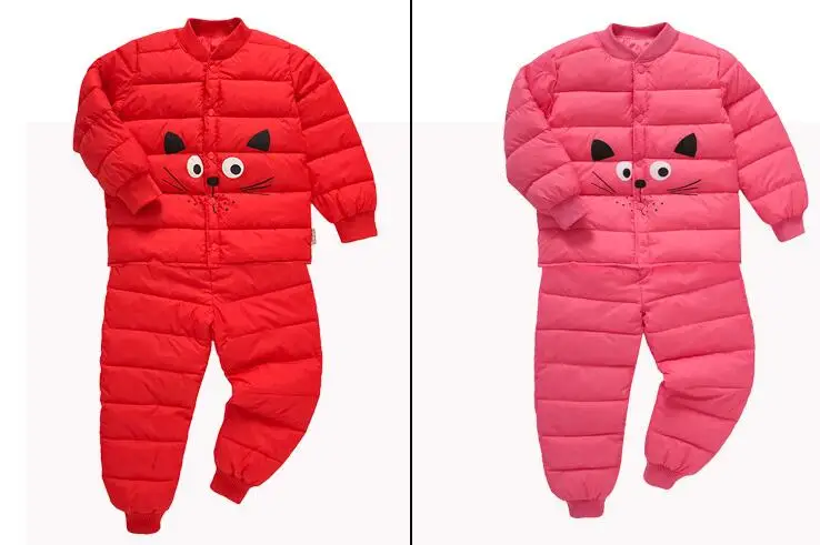 Conjuntos de Roupas dos Desenhos Calças da Criança dos Miúdos Ternos ao ar Hylkidhuose Inverno Bebê Meninas Meninos Animados Cabolsas Quentes Roupas Livre Infantil Traje 28 Mamãe e Bebê