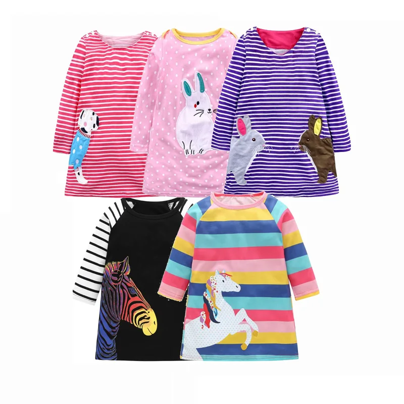 

5 Styles New kids brand baby's clothes girls dresses high quality Long Sleeve Clothes winter flower kids dresses children frocks