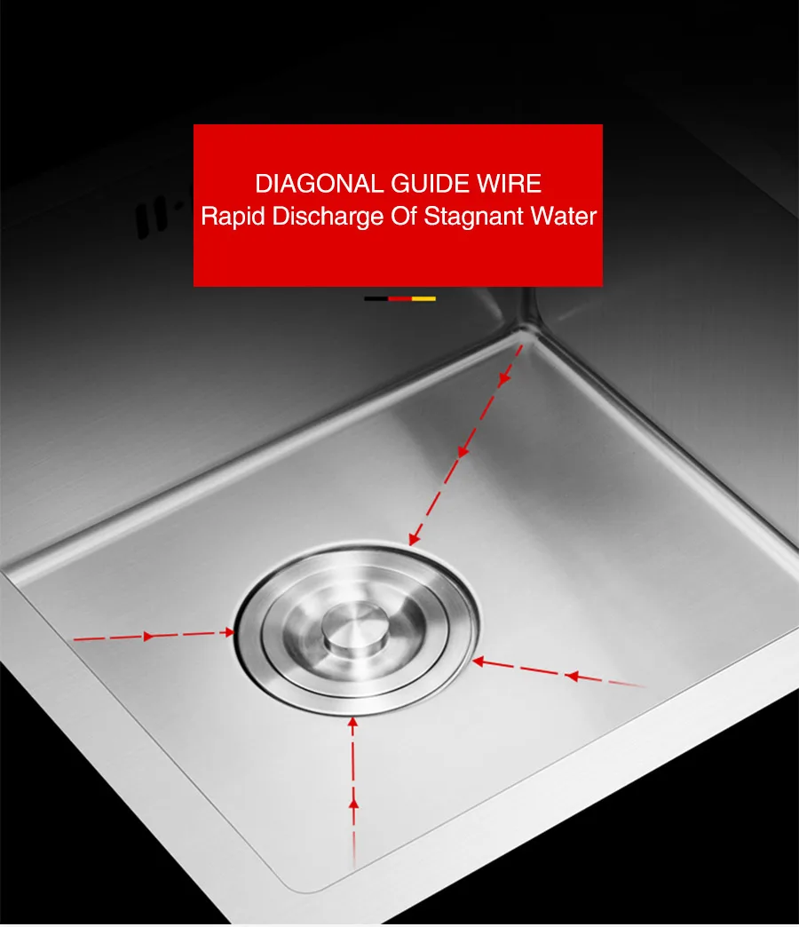 Кухонная раковина большого размера без свинца, ручная работа, матовая 304 нержавеющая сталь, толщина 3 мм, одинарная чаша, кухонная раковина с держателем ножей