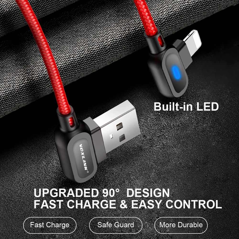 VOXLINK 2.4A كابل يو اس بي ل فون X XS ماكس XR 8 7 6 5 6 s S زائد سريع كابل شحن المحمول الهاتف شاحن الحبل Usb كابل بيانات