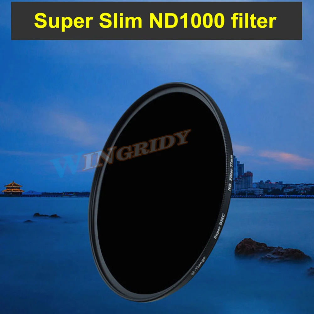 

WTIANYA ND1000 filter Super Slim Reduce Exposure ND Filter Caliber 37/40.5/46/49/52/55/58/62/67/72/77/82/95mm for all DSLR lens